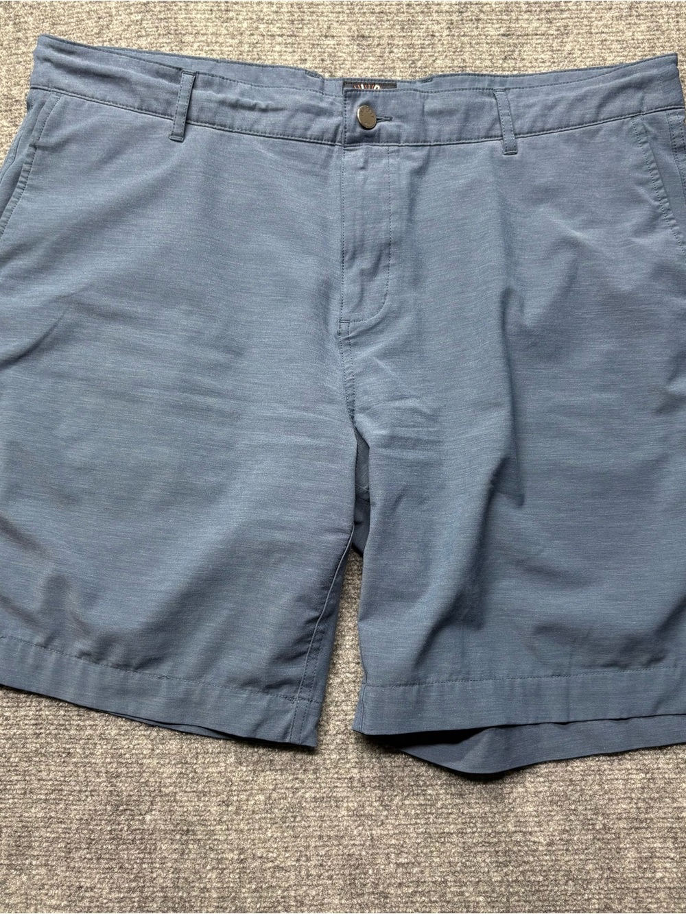 Faherty All Day Shorts Mens 40 9" Blue Flat Front Stretch Performance